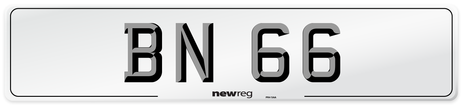 BN 66 Number Plate from New Reg